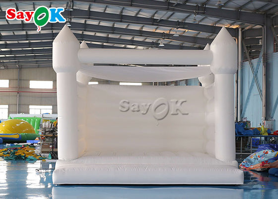 Casa inflável branca pura adulta do salto do casamento do Pvc com ventilador de ar