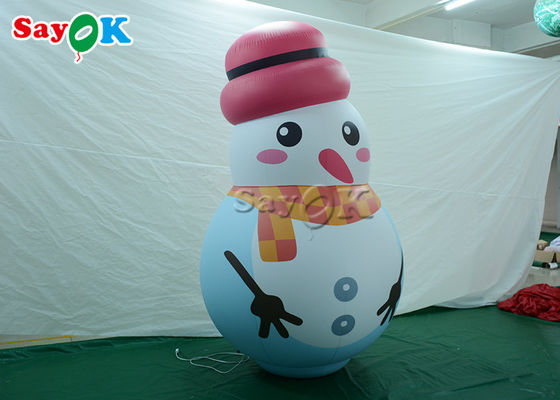 Chapéu inflável de Balloon With Pink do modelo do boneco de neve dos ornamento internos brancos