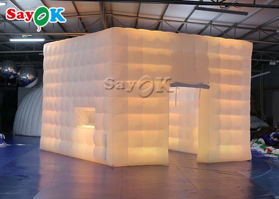 Tenda inflável personalizada Grande evento ao ar livre portátil Tenda de cubo inflável com luz LED