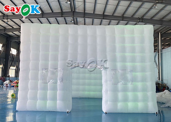 Tenda de Cubo Inflavel 6,5m 21ft Tenda de Ar Inflavel Quadrado Marquise Com Luzes de Tubos LED