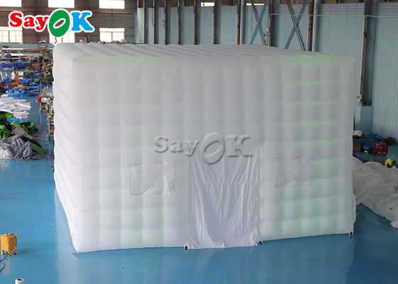 Tenda de Cubo Inflavel 6,5m 21ft Tenda de Ar Inflavel Quadrado Marquise Com Luzes de Tubos LED
