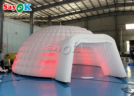 Acampamento ao ar livre 8m Big Led Light Inflatable Dome Event Tent Inflatable Igloo Tent