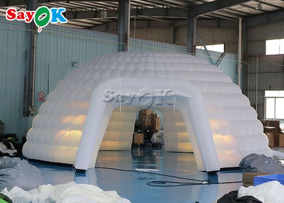 Acampamento ao ar livre 8m Big Led Light Inflatable Dome Event Tent Inflatable Igloo Tent