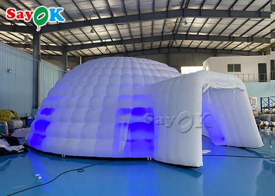 Acampamento ao ar livre 8m Big Led Light Inflatable Dome Event Tent Inflatable Igloo Tent
