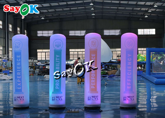 decoração de iluminação 7ft inflável de 2m que anuncia a coluna do ar com impressão a cores completa