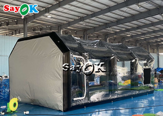Tenda inflável transparente 8x4x3mH Preta Tenda de ar inflável portátil Airtight Car Spray Booth