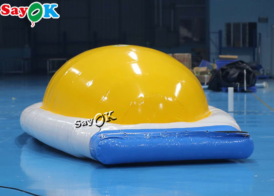 Bolas de água infláveis Amarelo Branco 0,9 mm PVC Brinquedos de água infláveis Curso de obstáculos Salto Cama de salto