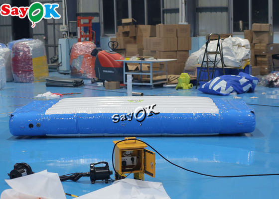 Blow Up Water Toys 2m Azul e Branco Pad de Salto Inflável Para Crianças Parque Aquático de Diversões