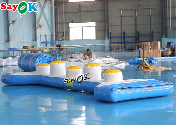 Equipamento de parque aquático inflável grande personalizado ponte de madeira cilíndrica brinquedos de água infláveis para lago