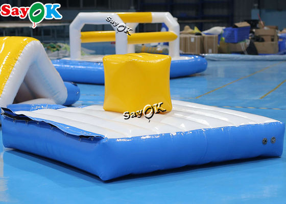 Custom 2x2m Parque de diversões inflável Cubo azul explodir água trampolim pátio brinquedos aquáticos