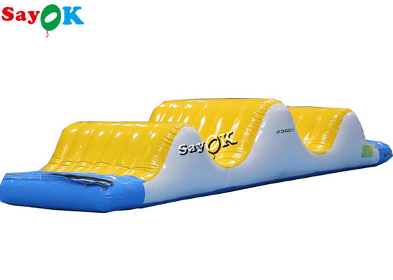 Tubos de água brinquedo amarelo Jogos infláveis para crianças pista de ondas 6x2x1.1mH para o lago