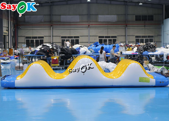 Tubos de água brinquedo amarelo Jogos infláveis para crianças pista de ondas 6x2x1.1mH para o lago