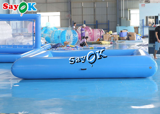 Brinquedos infláveis de piscina azul Pequenos comerciais para crianças Piscina inflável com bomba 4x4x0.6mH