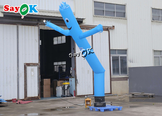 Ventilador inflável de ondulação maluco inflável de Wave Man With do dançarino do ar do único pé azul do homem 5m do tubo