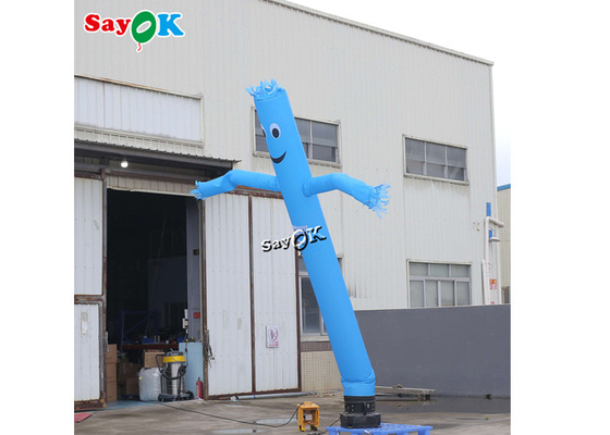 Ventilador inflável de ondulação maluco inflável de Wave Man With do dançarino do ar do único pé azul do homem 5m do tubo