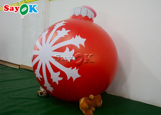 decoração inflável vermelha da jarda do Natal do festival da bola do floco de neve de 1.2m
