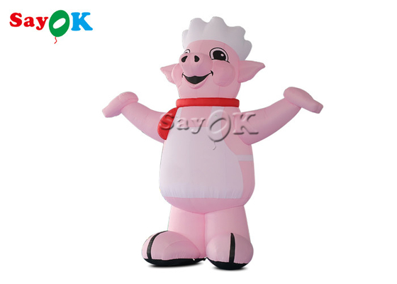Balões de publicidade infláveis 4m 13ft mascote rosa explodir personagens de desenhos animados porco cozinheiro modelo para a abertura do restaurante