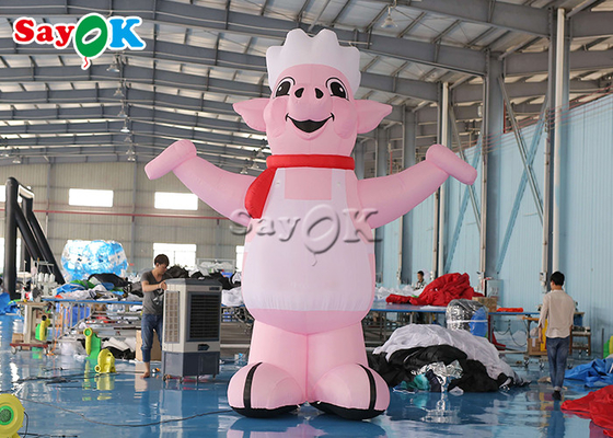 Balões de publicidade infláveis 4m 13ft mascote rosa explodir personagens de desenhos animados porco cozinheiro modelo para a abertura do restaurante
