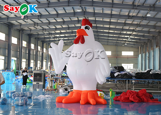 Decoração de festa de festival personagens de desenhos animados infláveis brancos de 13 pés animal modelo de galo de galinha inflável decorações de quintal