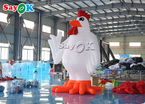 Modelo inflável branco do galo da galinha do animal dos personagens de banda desenhada 13ft da decoração do partido do festival