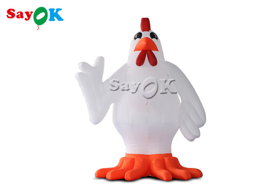 Modelo inflável branco do galo da galinha do animal dos personagens de banda desenhada 13ft da decoração do partido do festival