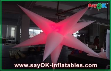 Estrela de suspensão inflável personalizada da luz do diodo emissor de luz da decoração do evento do partido