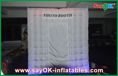 A cabine inflável da foto contrata a barraca branca inflável da iluminação da cabine da foto do diodo emissor de luz Photobooth com cor de 210 D Oxford