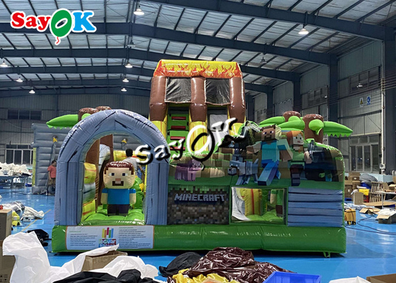 Corrediça inflável 6.5m do castelo do salto dos desenhos animados do tema de Minecraft 21.5ft