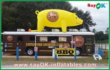 Porco inflável amarelo gigante inflável feito sob encomenda da propaganda dos produtos L5m da loja do BBQ