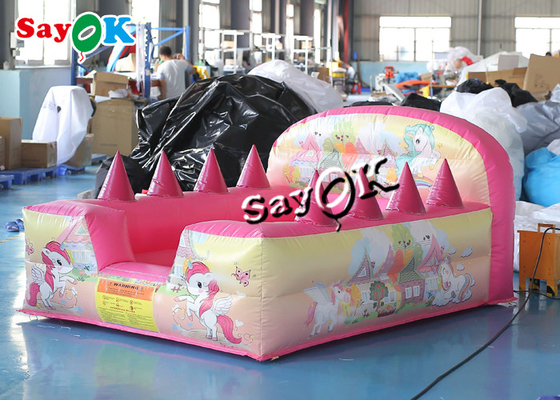 Rosa de Unicorn Theme Backyard Inflatable Ball Pit Pool With Air Jugglers 2.4m 7ft