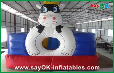 Leão-de-chácara inflável gigante vermelho/azul da vaca do PVC para o parque de diversões