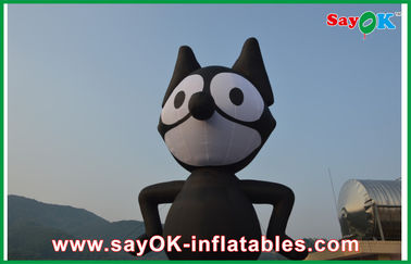 Animais infláveis Tecido de Oxford PVC gato preto inflável para eventos / parques de diversões