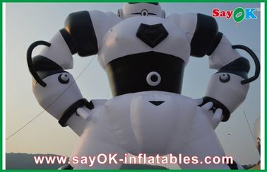 Personagens de banda desenhada infláveis brancos/preto, robô inflável de pano de Oxford