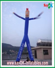 Dançarino inflável Rip-Stop Nylon Cloth de Blue Inflatable Air do dançarino do vento com dois pés
