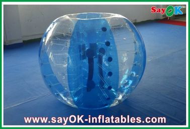 dos jogos infláveis dos esportes do PVC de 0.8mm bola abundante transparente/azul,