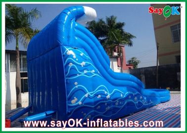 Deslizamento e deslizamento inflável com piscina Amigável para o meio ambiente Oceano azul Deslizamento inflável de PVC de 0,55 mm com piscina de água