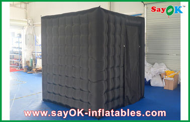 Cortina de porta inflável da cabine impermeável profissional da foto do cubo do preto do estúdio da foto 1 para o evento