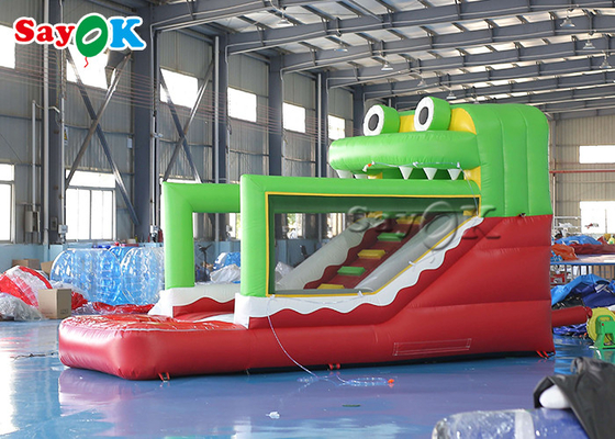 Slide inflável para salto e salto Aluguel de escorregas infláveis Pequenino PVC Slide inflável sapo seco e úmido Para parque de diversões