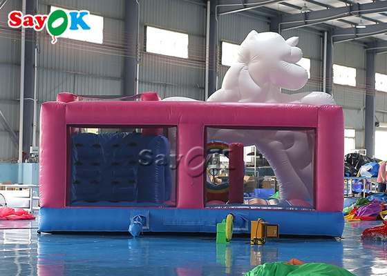 Unicorn Themed Inflatable Trampoline For caçoa jogos de festa de anos