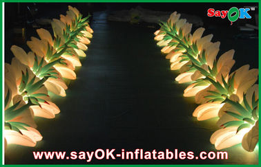Corrente de flor inflável longa do diodo emissor de luz da decoração da iluminação para o pano do nylon do evento