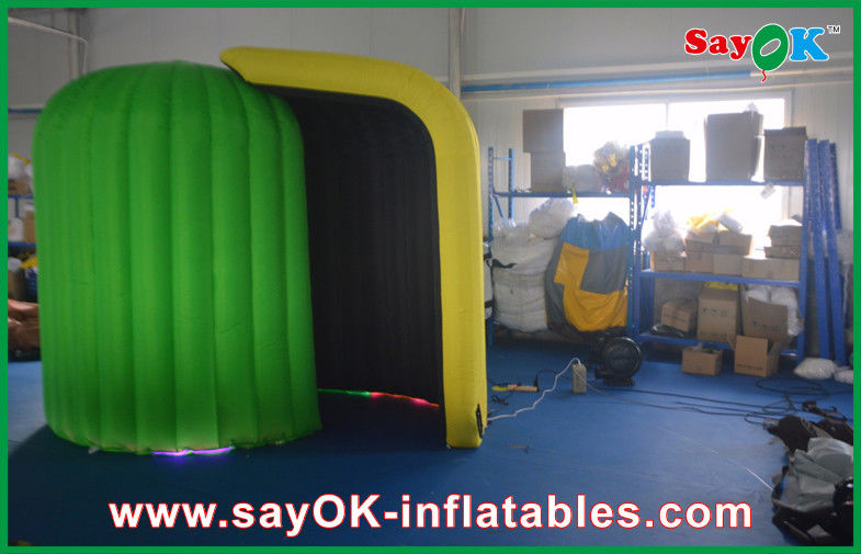Caixa amarela verde Inflatbale da cabine de Photot das decorações da cabine da foto para a decoração do evento
