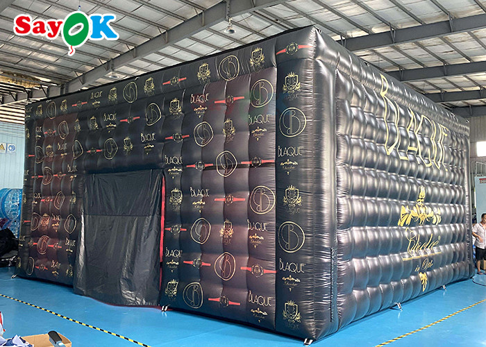 Grande tenda inflável gigante móvel 8x8x4m tenda inflável exterior com luzes LED à prova d'água
