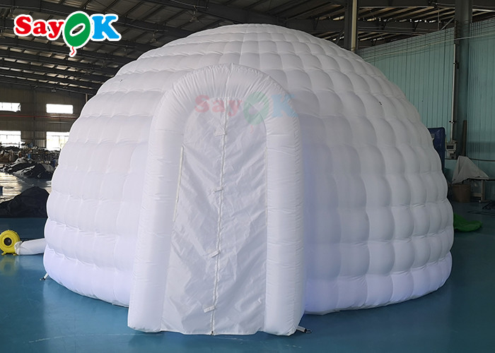 Tenda inflável exterior 6x5x3,2m Tenda de cúpula inflável branca pura com luzes LED