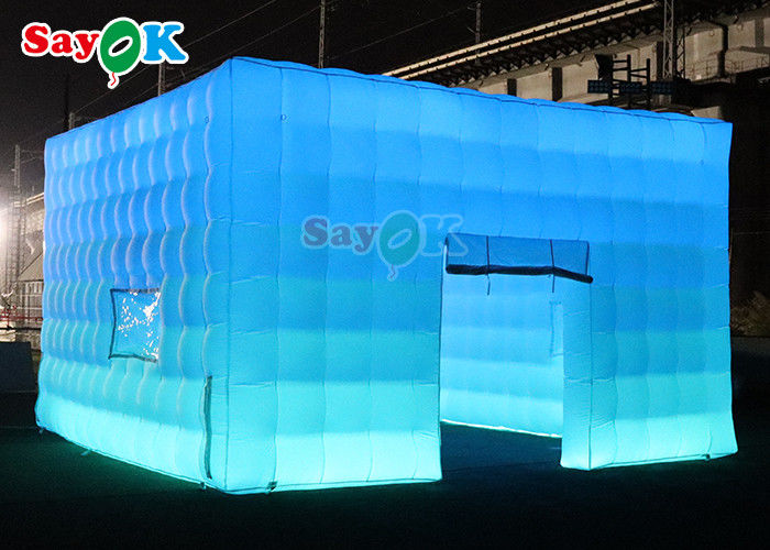 Tenda de cubos infláveis pretos portáteis personalizados Tenda de bar de festas de clube noturno com iluminação led Tenda de gramado inflável