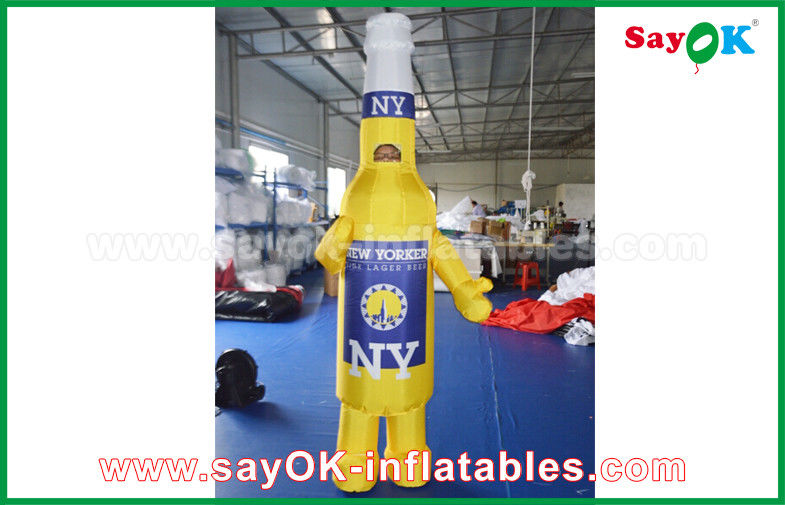Personagens de desenhos animados personalizados de amarelo / azul personagens de desenhos animados infláveis portáteis para publicidade comercial