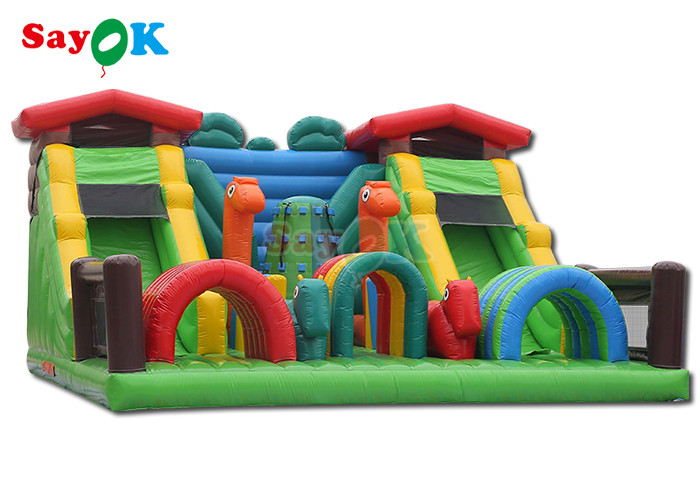 Parque temático inflável engraçado Slide trampolim para crianças Equipamento comercial de playground interior