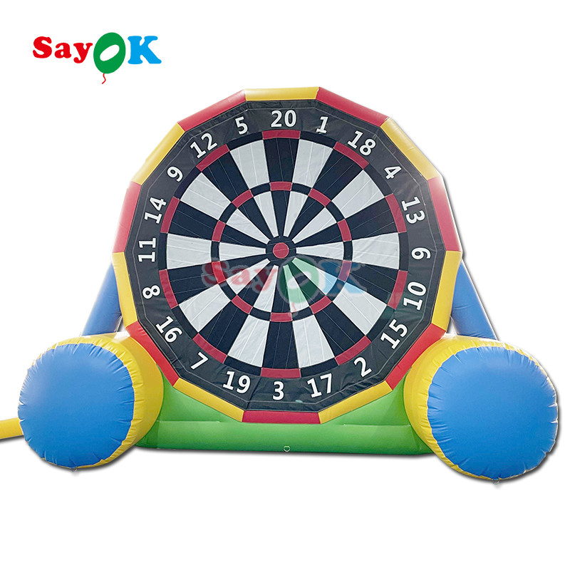 Jogo de dois lados 13ft inflável Futebol Dart Board Inflável Futebol Dart Kick Goal Game para Desporto ao Ar Livre