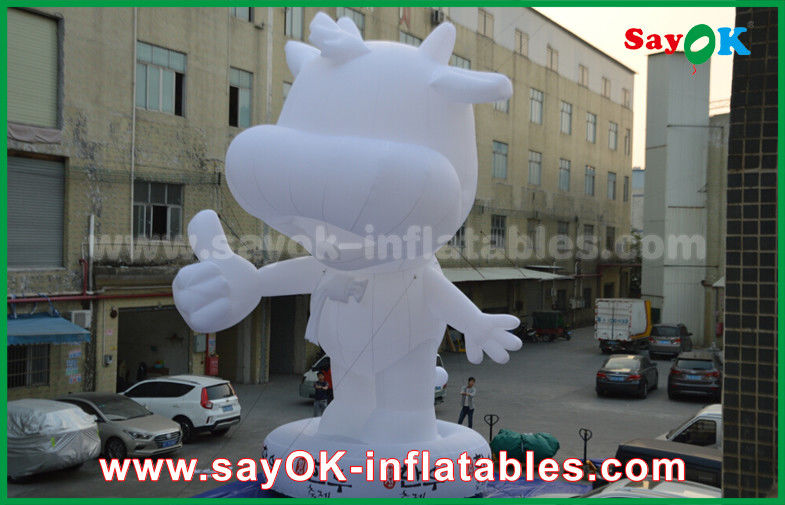 Decorações de pátio inflável Personalizado Personagens de desenhos animados infláveis Bode Branco 10m de altura