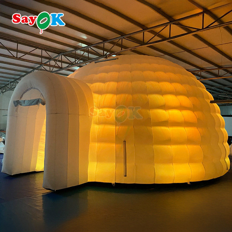 8m Impermeável Festa ao Ar Livre Evento Disco Igloo Dome Tenda Inflável Com Luzes Led