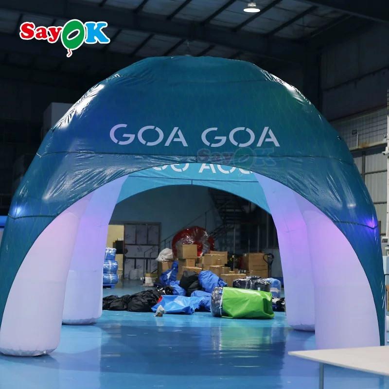Tenda de aranha inflável promoção 4 pernas comercial tenda de aranha cúpula inflável tenda de aranha inflável personalizada tenda de aranha 4x4m para aluguel